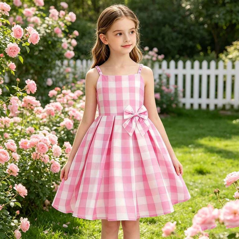 Girls' Clothing Pink Barbie Plaid Skirt